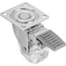 Колесо поворотное GTV KM-AH50MM-00, D-50мм, прозрачное со стопором, нагрузка 35кг (комплект 4 шт) KM-AH50MM-00-K