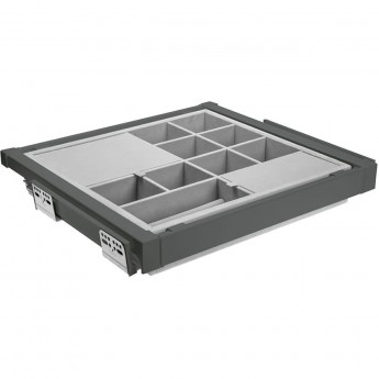 Корзина с органайзером, цвет графит, с доводчиком полного выдвижения GTV WG-PRZEG90-60