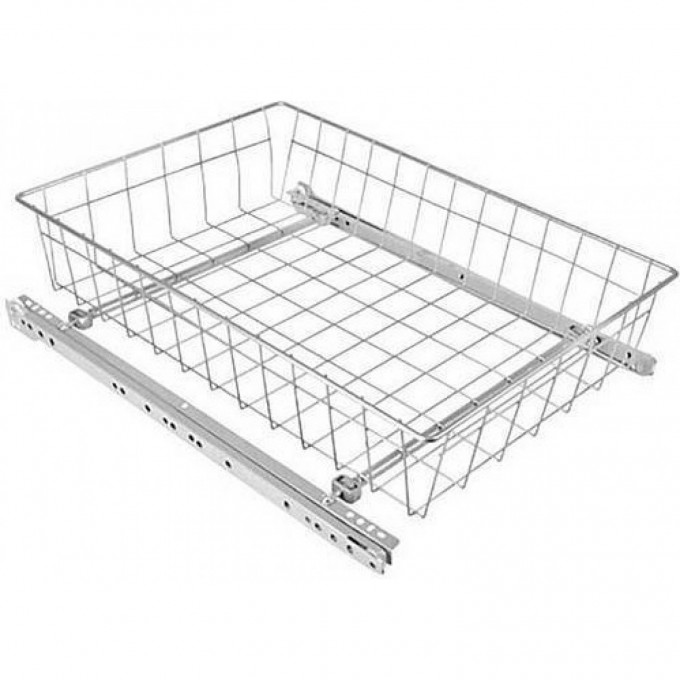Корзина выдвижная с регулировкой 60II, роликовая направляющая, цвет белый GTV KO-SRPR100-60-10